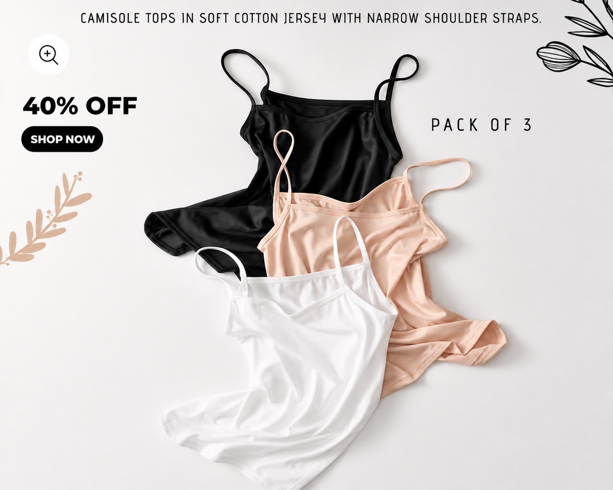 Premium lacra Soft Camisole – Pack of 3 | Ziva Threads
